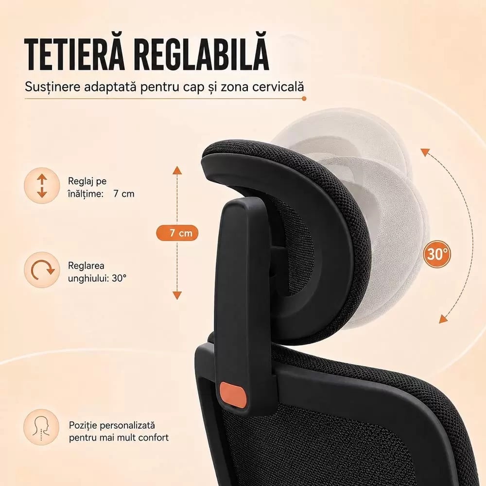 Tetieră reglabilă scaun de birou SYYT 9523